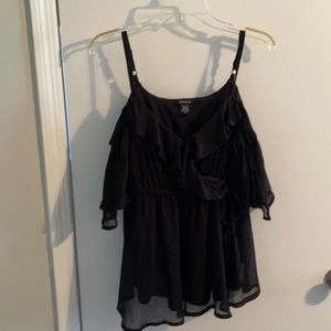 Double Lined Black shoulder peeking Blouse